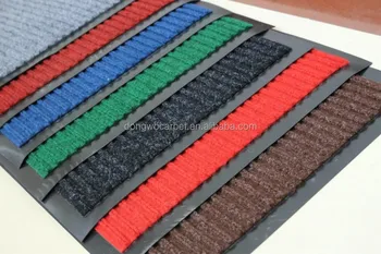 Double Striped Door Mat Durable Polyester Pvc Double Rib Doormat Buy Nonwoven Carpet Rug Low Price Entrance Door Mat Pvc Double Ribbed Floor Mat