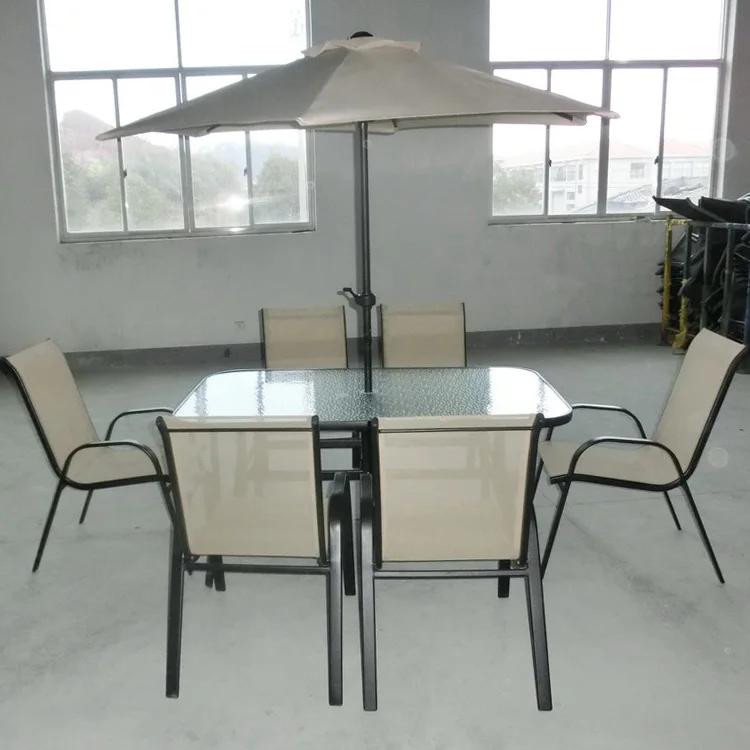 
Promotion Cheap 8pcs set outdoor furniture with umbrella 