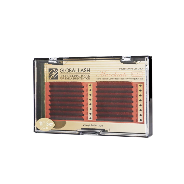 

Professional Individual Eyelash Maramel Macchiato Color Eyelash Private Label Custom Eyelash Packaging, Caramel macchiato