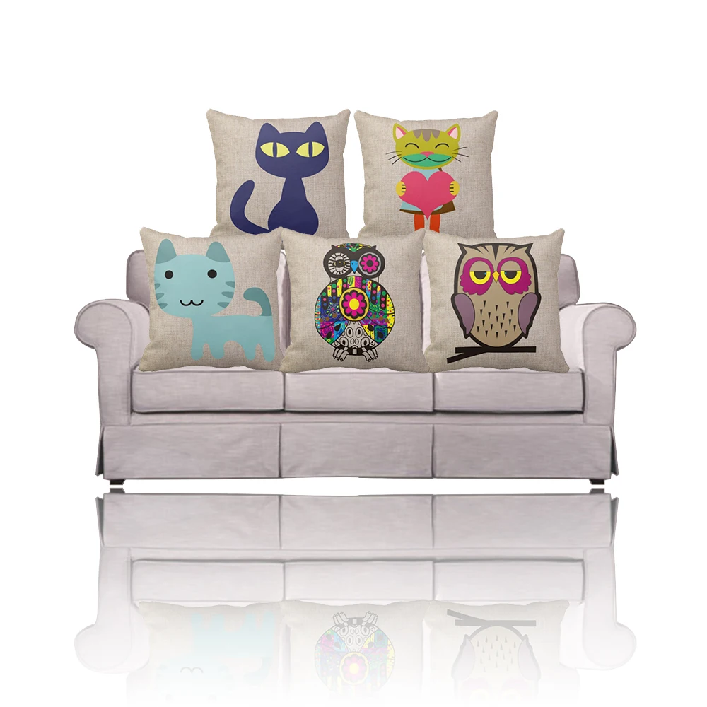 Buy 2015 Ikea Linen Decorative Owl Pillows Cat Pillow Case Home