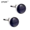 CA0028 custom design silver round cuff jewelry engraved opal cufflinks for men purple stone cufflinks for shirts