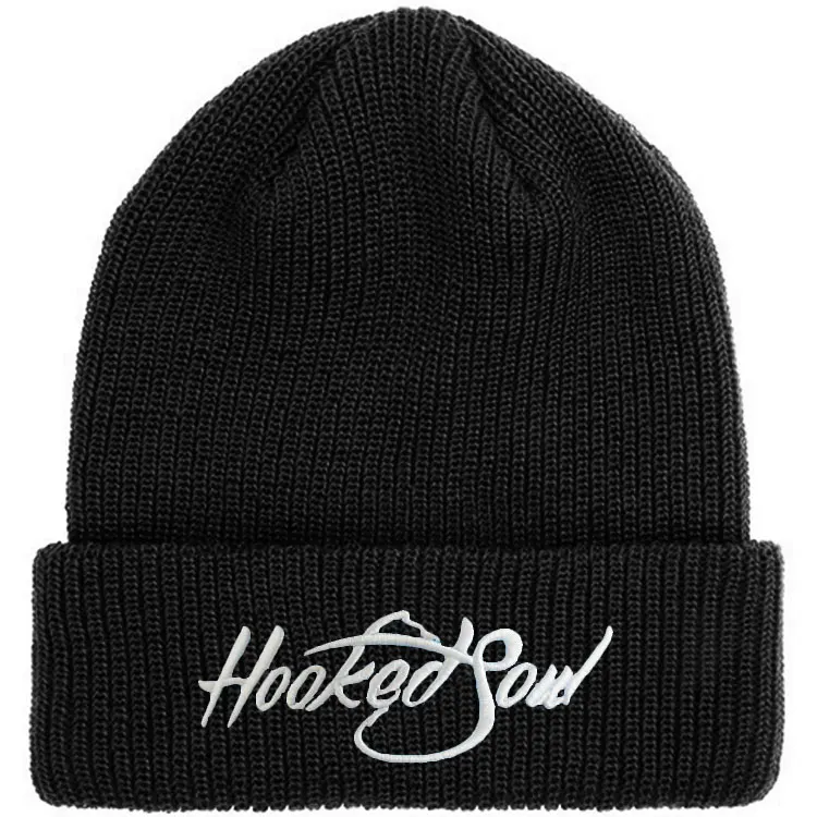 Custom Black Knit Hat/ Beanie/ Winter Hat Embroidered Logo 2021 ...