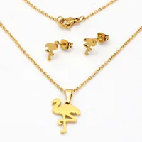 

2019 new lowest price wholesale high quality gold plating 18K stainless steel jewelry set