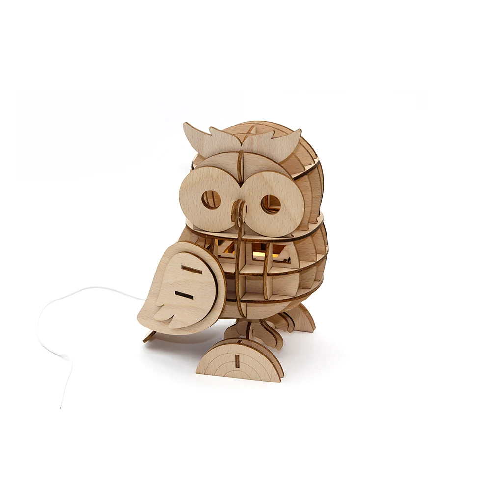 Hewan Burung Hantu Lampu Meja Terbaik Jigsaw Kustom Grosir