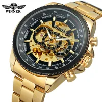 

Winner Watch Automatic Mechanical Chinese Manufacturer 2019 High Quality Mens Stainless Steel Material Gold Clock Wristwatches