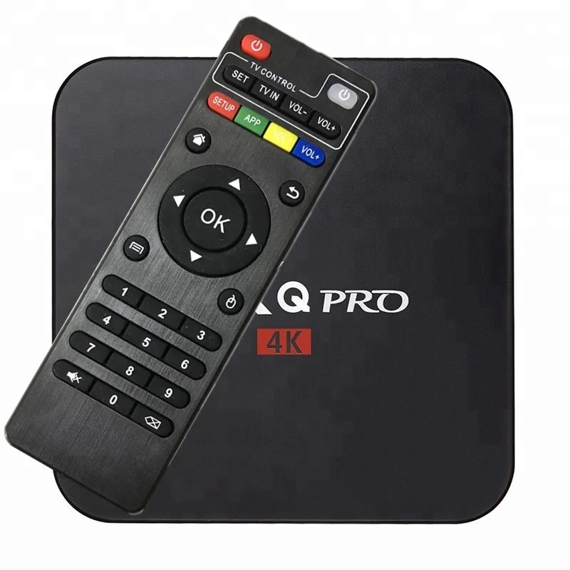 

MX Q Pro Android 7.1 TV Box RK3229 Quad-core 1GB+8GB UHD 4K H.264 Media Center Smart OTT TV Box, Black