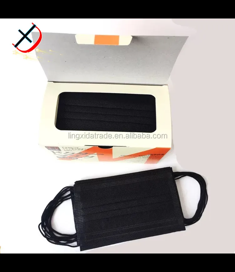 3 Ply Breathable Single Use Hospital Non Woven Face Mask Black Surgical