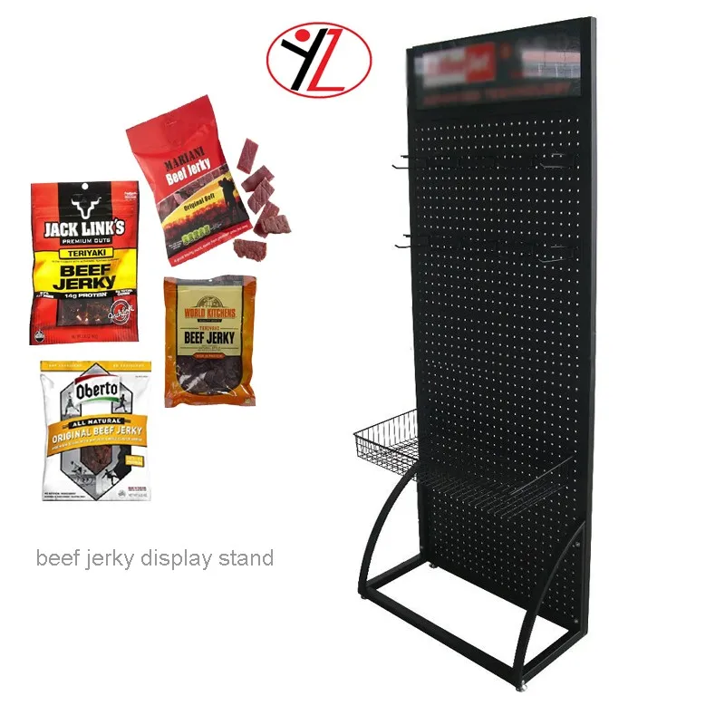 Floor Standing Supermarket Promotion Price Metal Beef Jerky Display