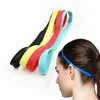 Custom printed solid color women yoga sweatband elastic sport headband with silicone