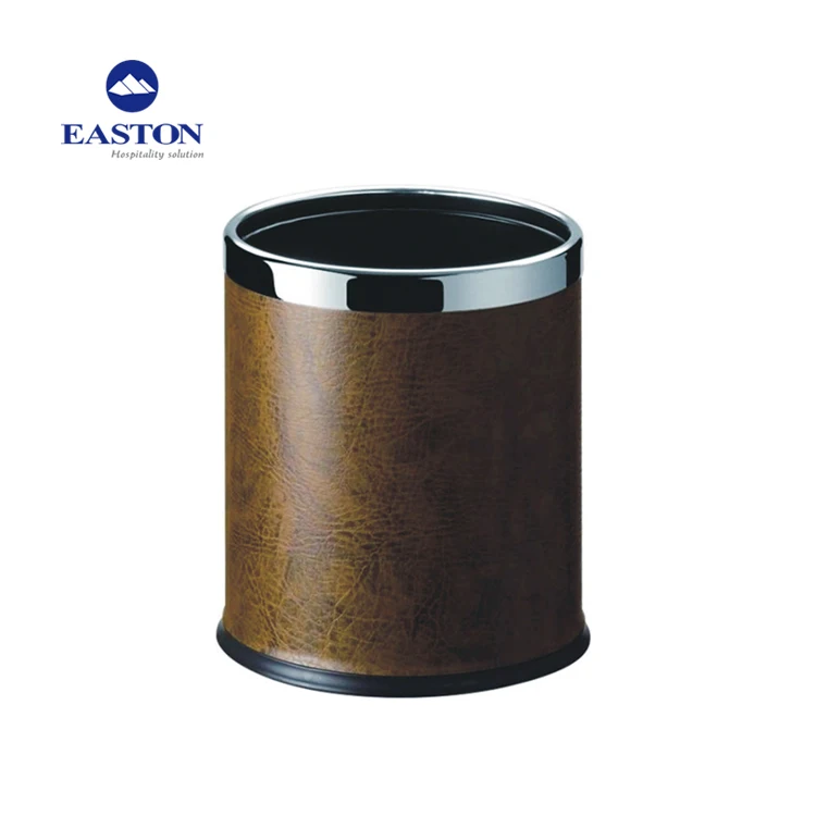 Pu Leather Waste Bin For Hotel Room,Single Layer Trash Bin Buy Waste