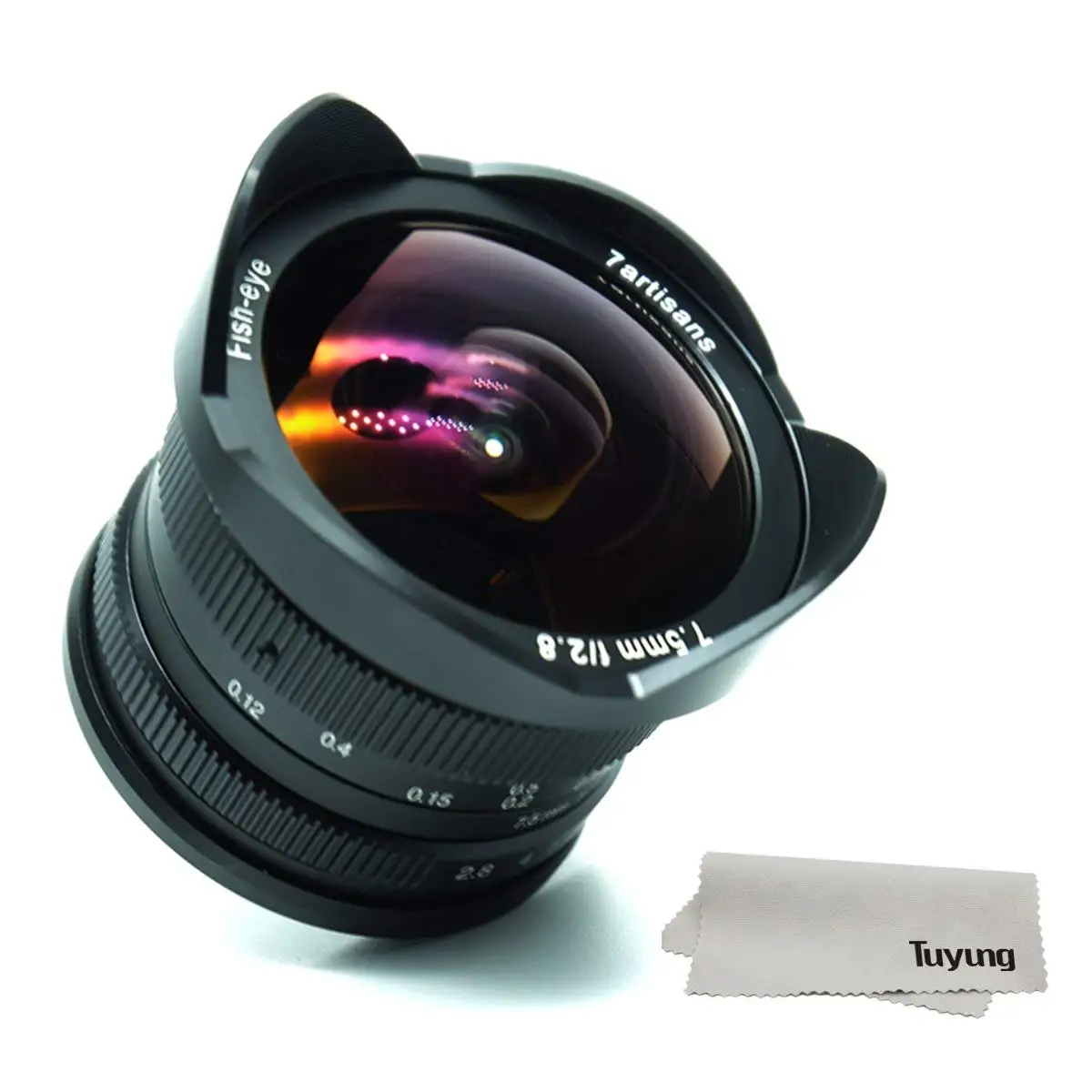 

7artisans 7.5mm F2.8 micro four thirds lens for panasonic G7 GF3 GF10 GM1 GM10 GX1 GX9 GH5 180 degree mirrorless fisheye lenses, Black