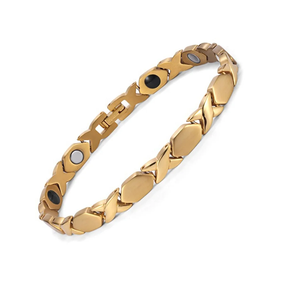 

Gold Men & Women Bracelets Titanium Hand Chain Healing Health Jewelry Bracelet Fashion