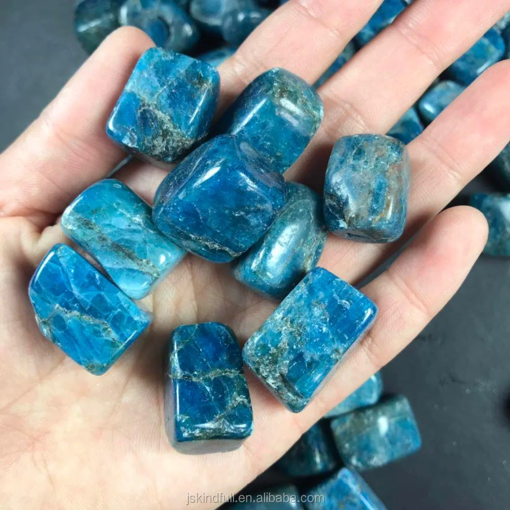 Avg Size 1.5 Inch 1 Piece Large Blue Apatite Tumbled Polished Crystal Stone