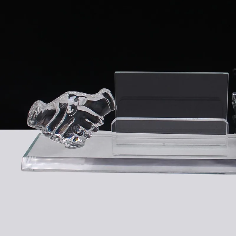 Cheap Crystal Office Desk Set Bulk Sale Crystal Desktop With Shake Hand