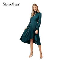 

2019 New arrival custom made longsleeve dress girl clothes elegant dress women