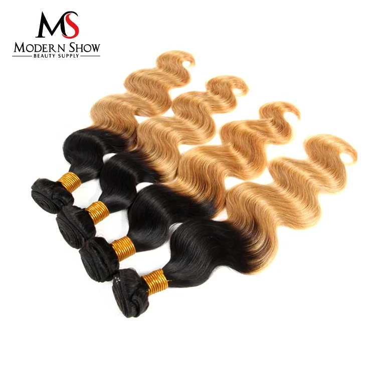 

Modern Show Hair popular 1b 27 ombre color hair weave 2 tone color ombre hair extension, 1b 27 ombre hair