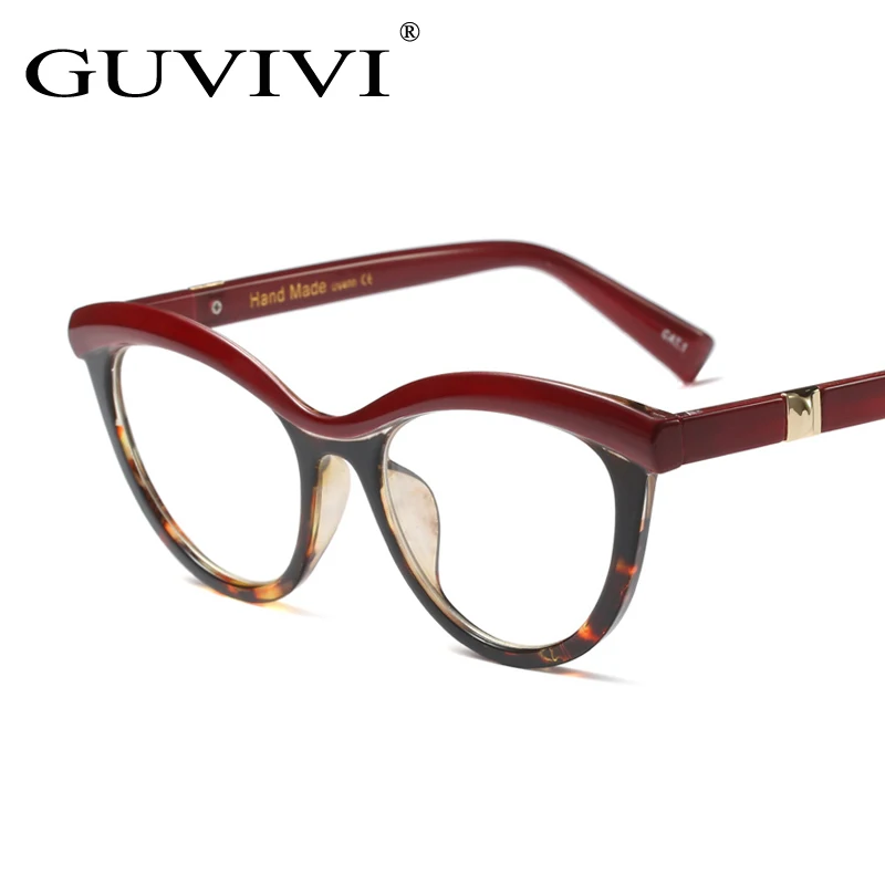 

GUVIVI Plastic optical frames Amber Color Metal hinge Eyeglasses Frames, Pink;rose gold;red;blue;green