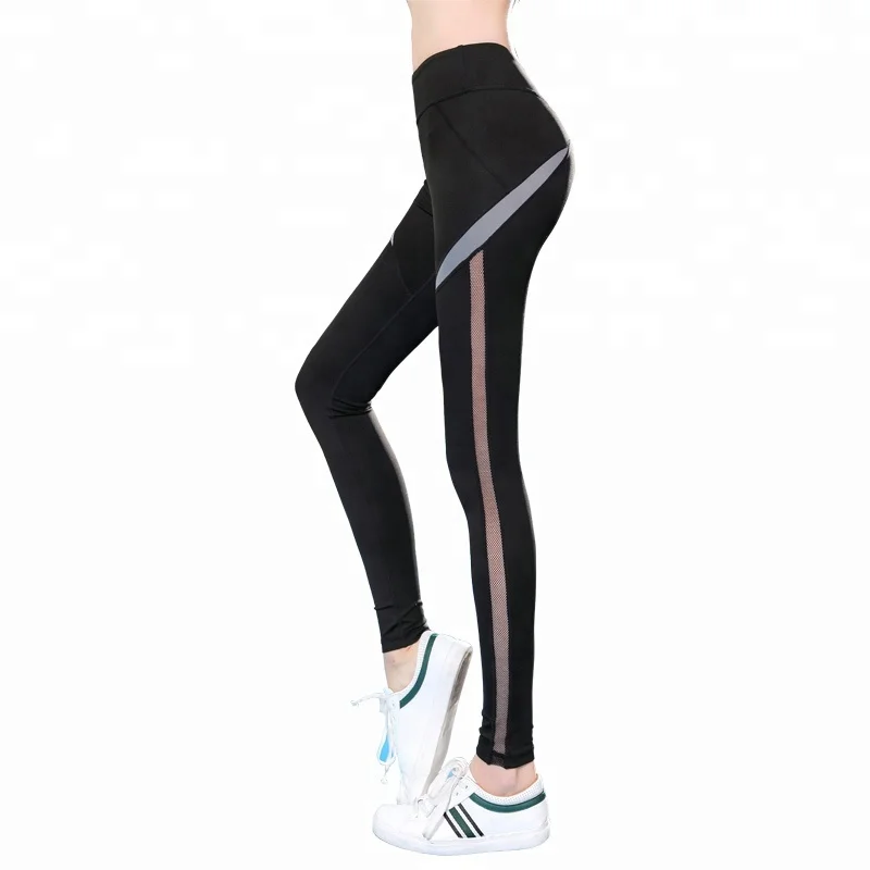 

High Waist Yoga Pants Sports Leggings Fitness Women Stretch Seamless Wholesale, Black/gray