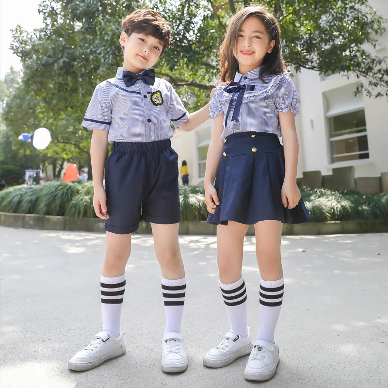 2021 New School Year Student Set Junior High School New British Class Clothes Kindergarten Student School Uniform, Blue