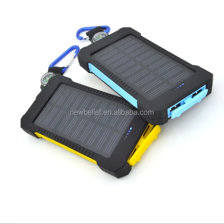 

Dual usb portable 5v 2a solar power bank waterproof back up solar power charger 2017, N/a