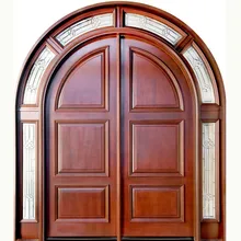 Низкая цена арочные деревянные входная дверь с хорошим качеством