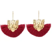 

Hot Selling Tiger Head Tassel Bohemian Daily Wear Earrings For Ladies