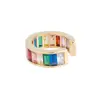 Gold plated fashion women jewelry no piercing clip earrings for female rainbow colorful cz circle cuff earring