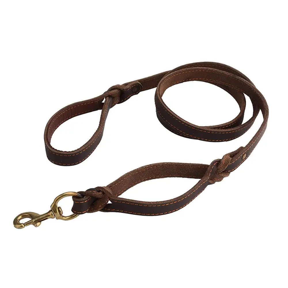 

4/5 Width Brown Leather Braided Strap Dog Training Leash 6 Foot Heavy Duty Best for Small Medium Large Dog Leash, N/a