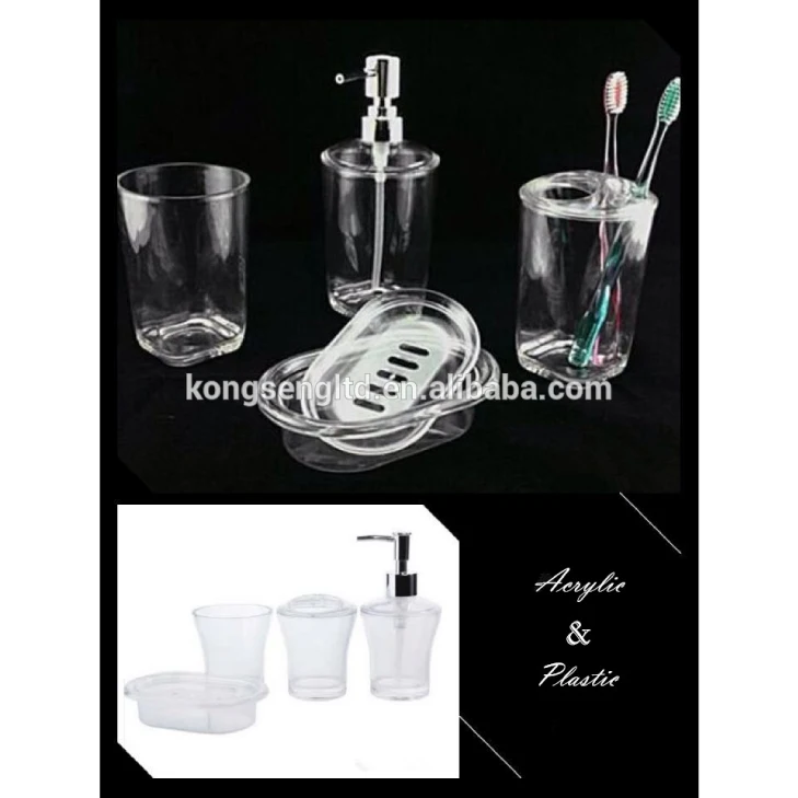 Acrylic Crystal Clear Bathroom Accessory Set Transpa Acrylic Crystal Clear Bathroom