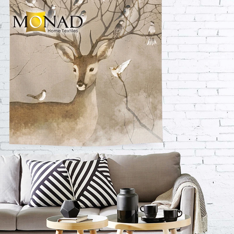 
Monad bedroom living wall room dorm decor deer picture tapestry sites 