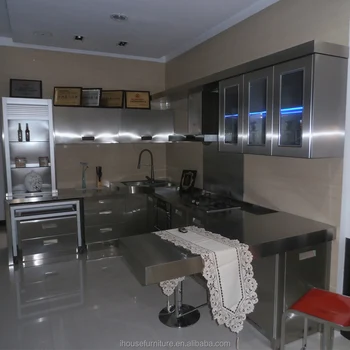 Menakjubkan Modern Desain Baru Stainless Steel Dan Kaca Dapur Menakjubkan Modern Desain Baru Stainless Steel Dan Kaca Dapur Kabinet Hotel Lemari