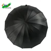 23inch 16ribs fiberglass wood frame black auto open umbrella