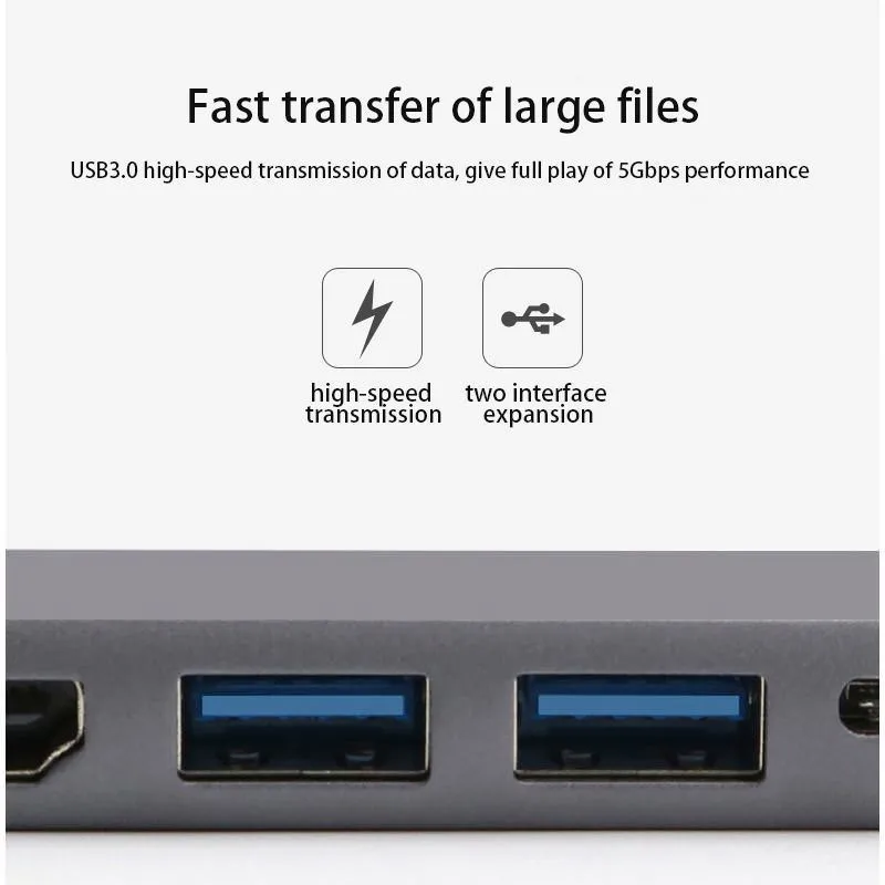 5 En 1 USB tipo C Hub Hdmi 4 K USB C a Gigabit Ethernet Rj45 Lan adaptador para macbook Pro con Thunderbolt 3 USB-C del puerto del cargador