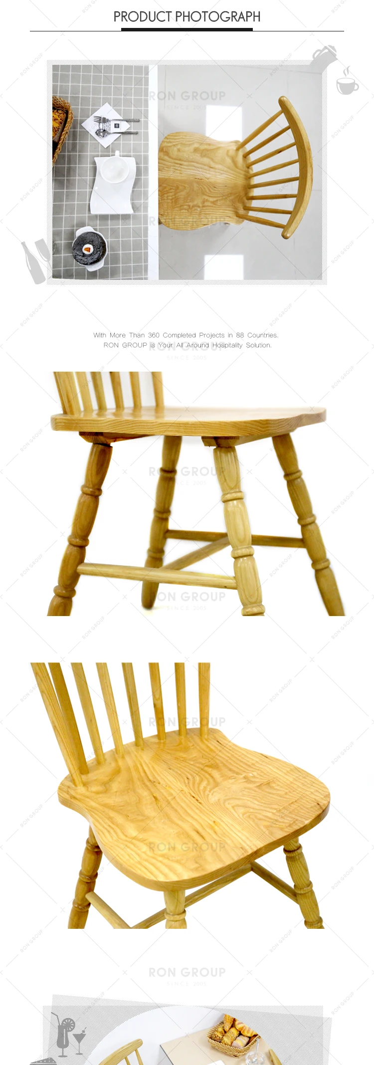 Foshan wholesale restaurant modern beech wooden dining chair