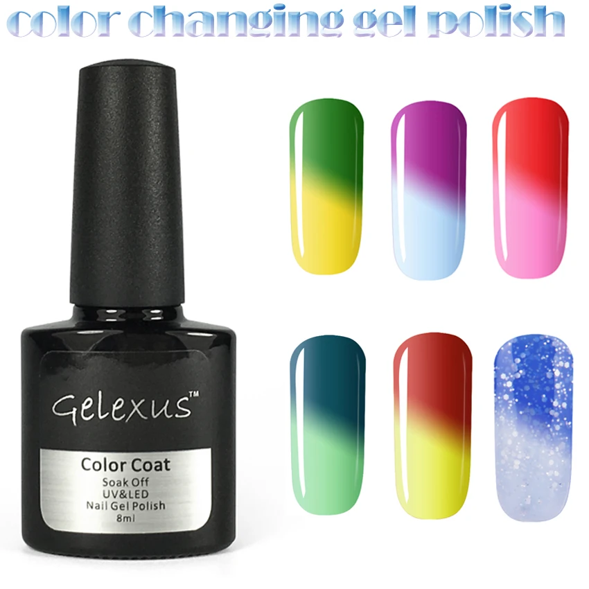 Free Shipping Soak Off Temperature Color Changing UV Nail Gel Polish Total 60 Colors Chameleon Gel