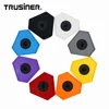 TV Crew Interview Microphone Square Cube Shaped Logo Flag Station