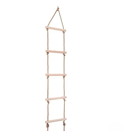 Buy Strong 5 Rungs Climbing Wooden Rope Ladder Playground