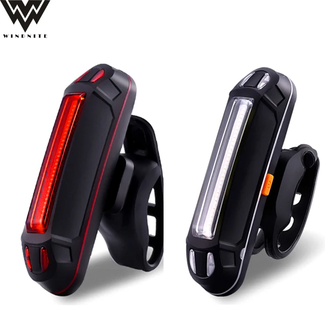 

Hot Selling Rechargeable Bicycle Front Rear Light Set USB Cycling Rear Light, White / red