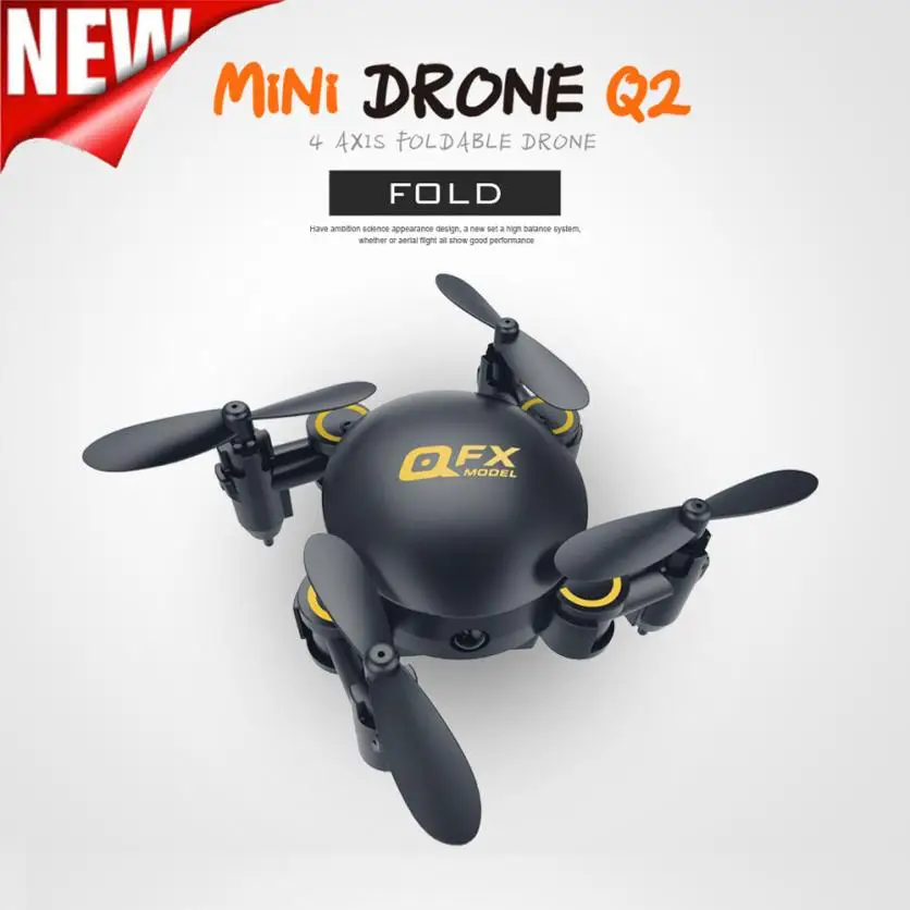 

HOSHI Upgraded Q2 Mini RC Drone Kid Toy 4-Axis 2.4Ghz Nano Kid Toy One Key Take Off Selfie Mini Drone Wifi FPV Helicopter