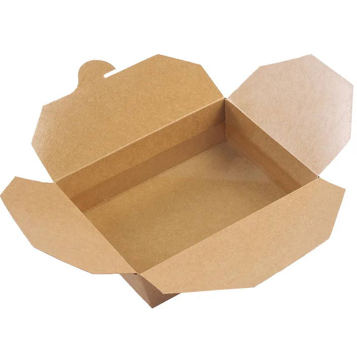 Printed Recycled Brown Kraft Paper Food Box / Wholesale Food Grade