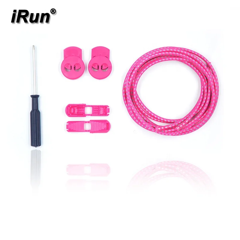 

[2] iRun Amazon Package No Tie Golf Locking System Round Elastic Shoelaces Cord Stopper Clips Ends Screwdriver Set