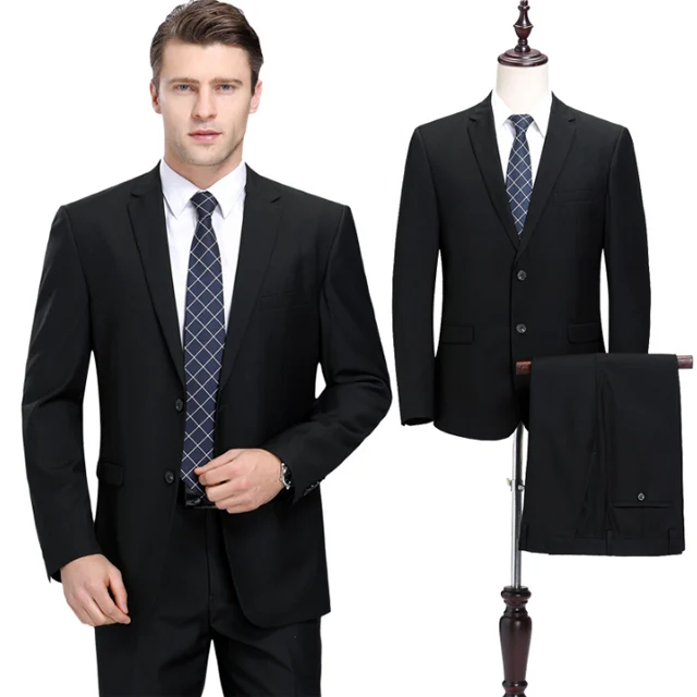 

Tailor business fashion design bespoke office business man suit, Black