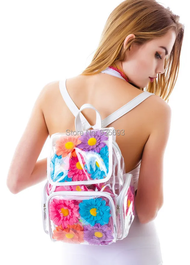 clear holographic mini backpack