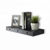 Square Shaped Wooden Hanging Floating Cube Wall Shelf With Drawer