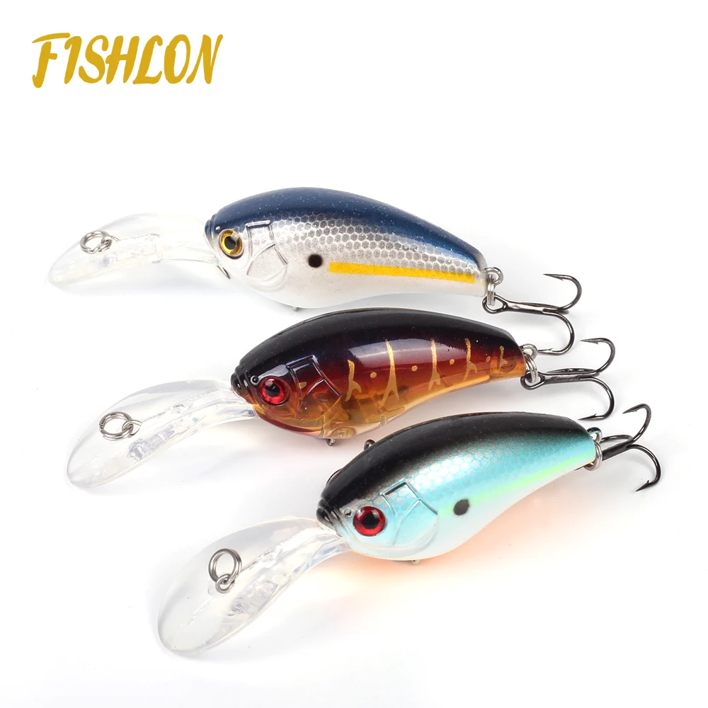 

55mm 14g bent bill crank bait fishing lure with VMC hook, Customized