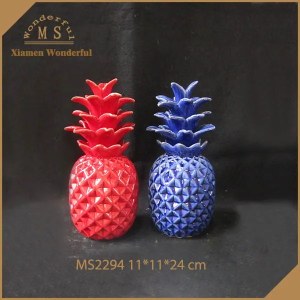 Multi colors Ceramic pineapple  figurine, Relief  Ceramic Pineapple Home Deco, Small Green Pineapple Fruit