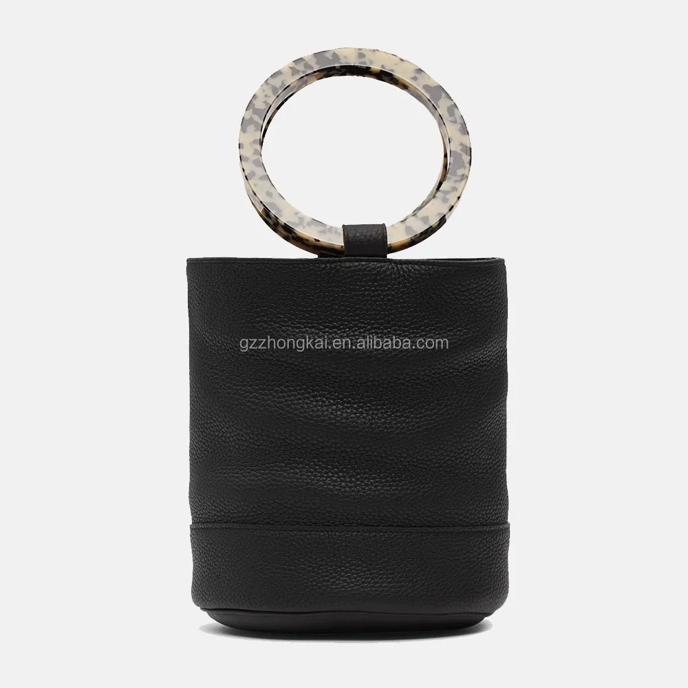 Acrylic Round Plastic Ring Shoulder Crossbody Tortoise Shell Handles ...