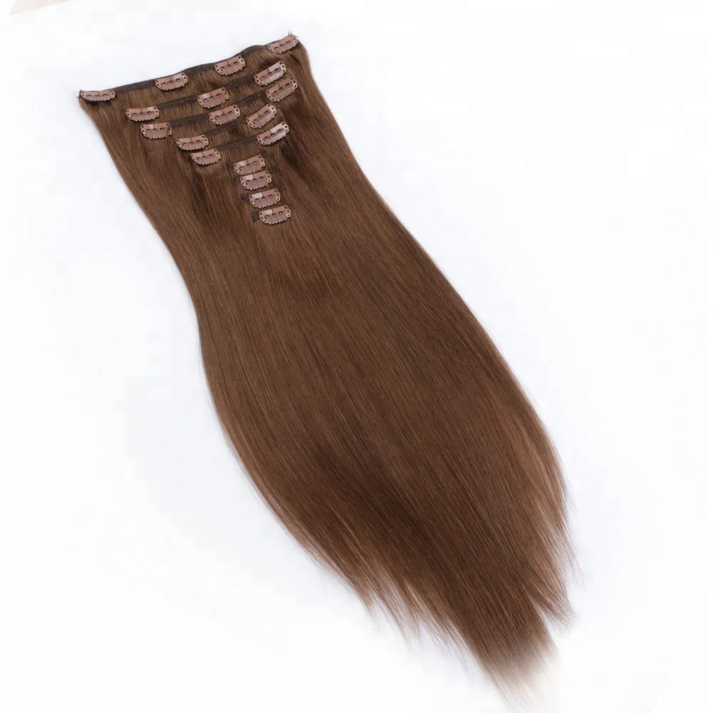 

real human hair extension clip on for white women