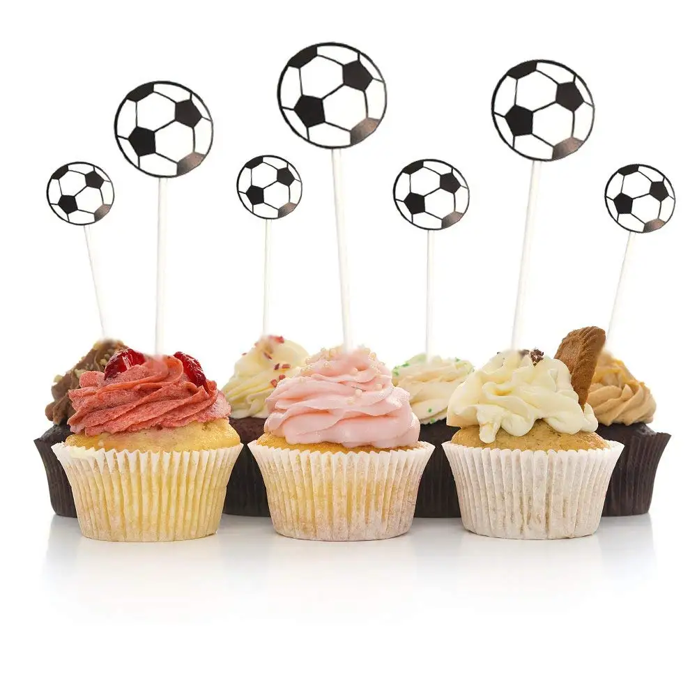 Gloglow 6pcs Cute Soccer Ball Football Birthday Party Cake Candles