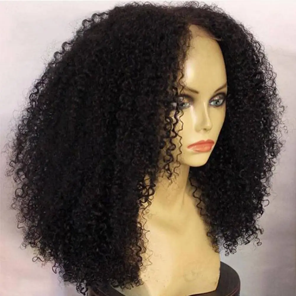 

250% 300% density virgin remy Hair Afro Kinky Curly 360 lace frontal Wig pre plucked